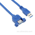 USB3.0 al cable de extensión de montaje en panel con tuercas incrustadas